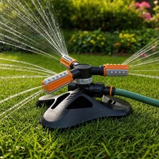 Garden Lawn Water Sprinkler Hose Attachment 360&deg; Rotating Adjustable Arms
