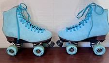 Sure Grip Boardwalk Sea Breeze blue Suede roller skates mens 7 fits womens 8-8.5