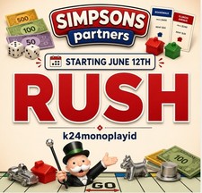 Partners Monopoly Go Partner Event RUSH FULL CARRY jun 12th Pre ordered