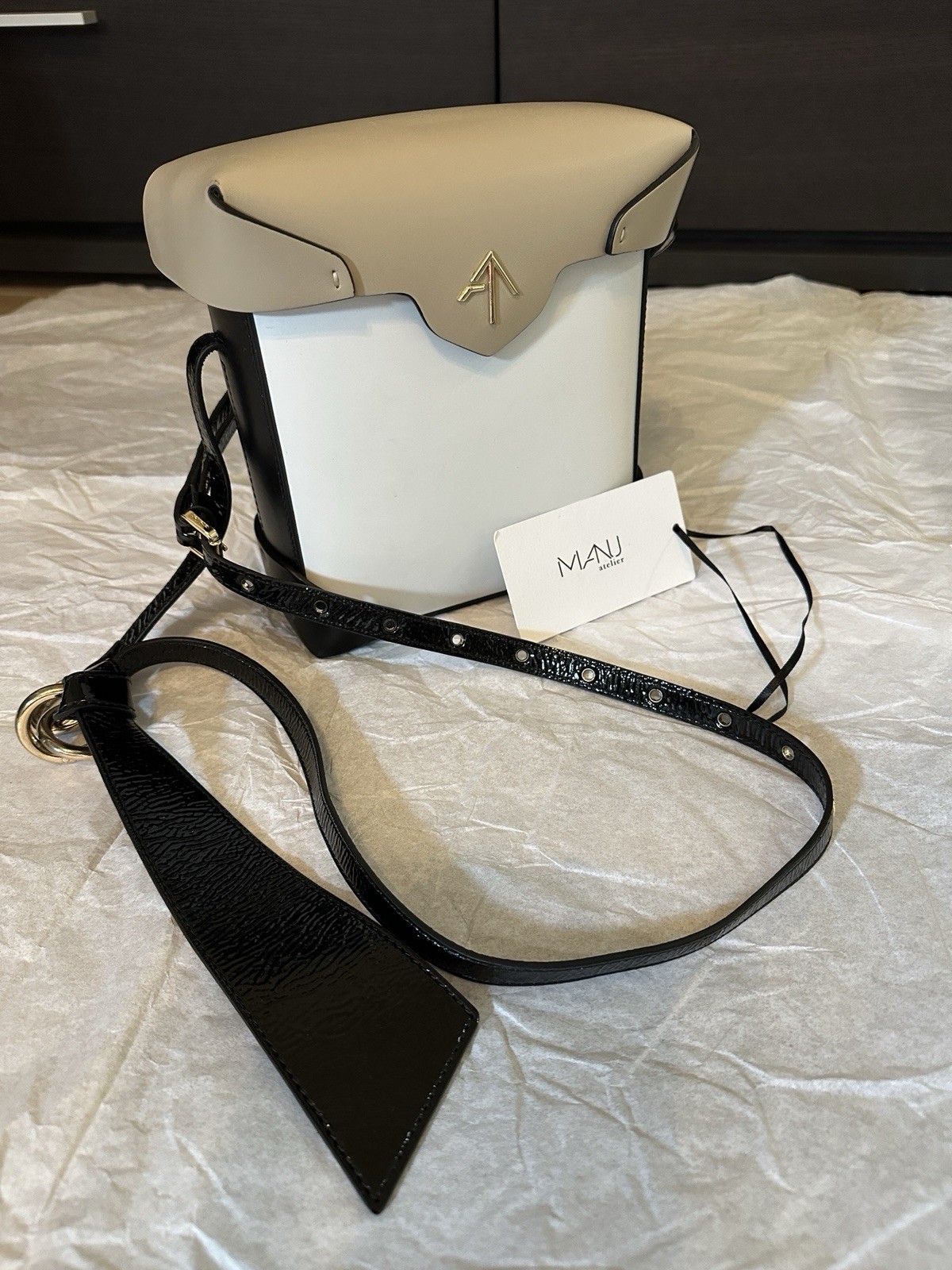 Authentic Manu Atelier Mini Pristine Handbag Calf… - image 1