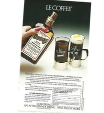 Vintage Cointreau Le Coffee Print Ad 1980s Kitchen Bar Decor Cocktails