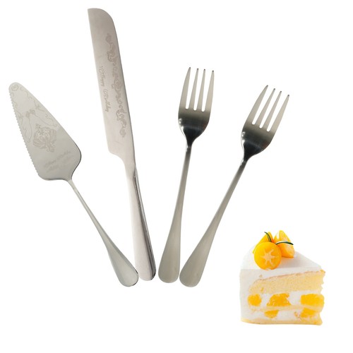 Cake Cutting Set Stainless Steel Cake Spatula Fork Knife Elegant Cake tiKUL - Picture 15 of 22