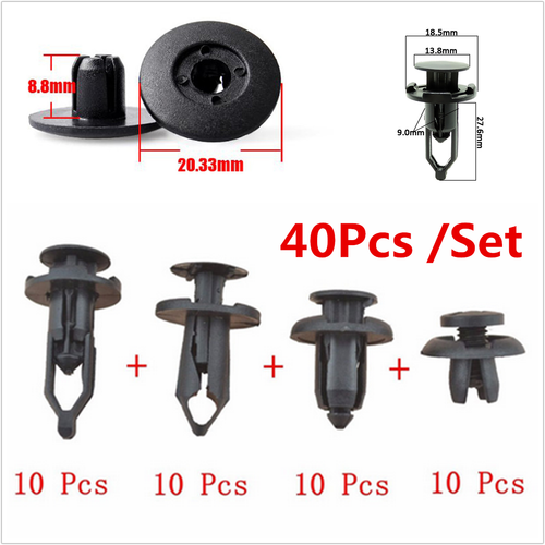 40Pcs Car Push Rivets Fastener Liner Retainer Pin Bumper Clips For GM Chevy Ford - Foto 5 di 12