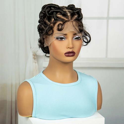 New Full Lace Braided Wig Wigs Synthetic Braided Lace Wigs with Baby Hair Women - Picture 13 of 18