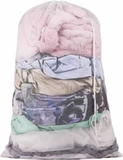 Large Laundry Bag, Dirty Clothes Bag with Drawstring Lock, 24" x 36", (White)