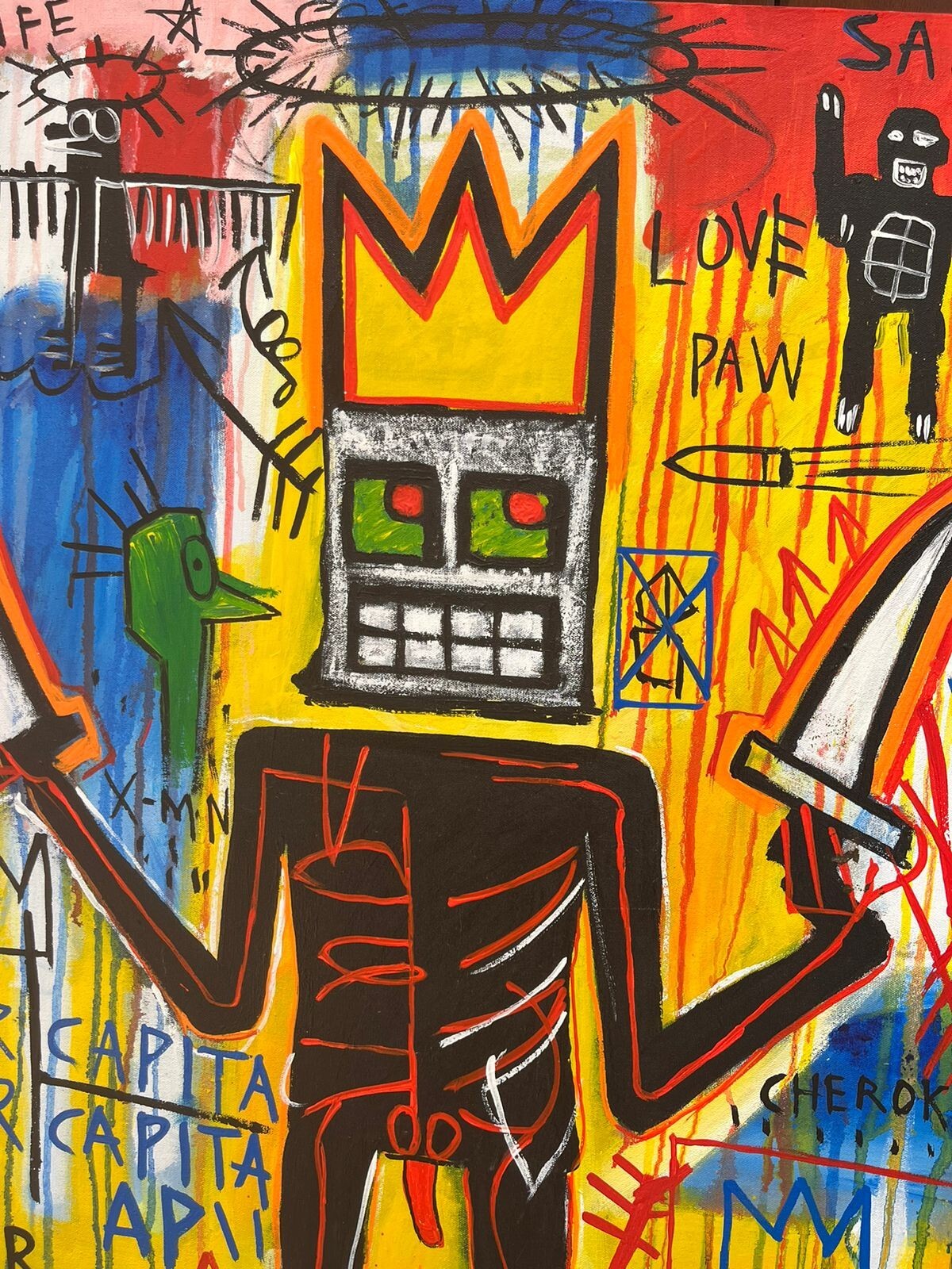 JEAN MICHEL BASQUIATPAINTING ON CANVASSIGNED & STAMPED eBay