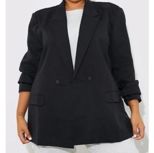 Black Double Breasted Oversized Blazer