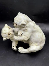 Vintage KAISER Porcelain Polar Bears Playing Sculpture Figurine West Germany
