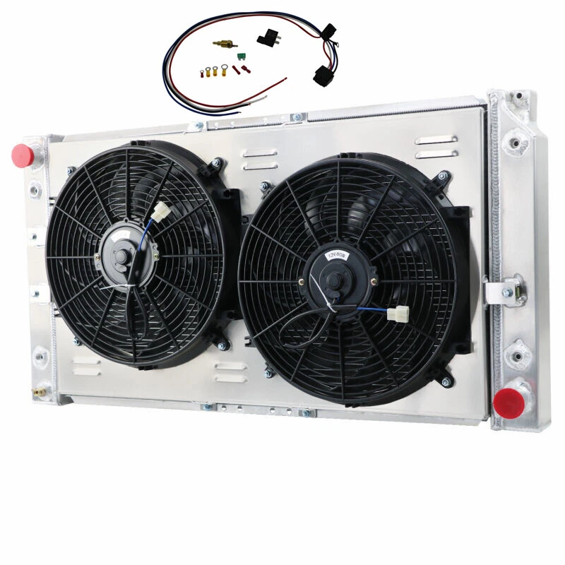 4 ROW Radiator+Shroud+Fan For 1994-1996 Buick Commercial Chassis 5.7L V8 ASI - Image 2 of 4
