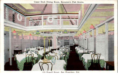 San Francisco, California - Dine upper deck of Bernstein's Fish Grotto - c1920