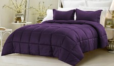 Deluxe Quality 1000 TC Purple Down Alternative Comforter 100% Cotton Stripes