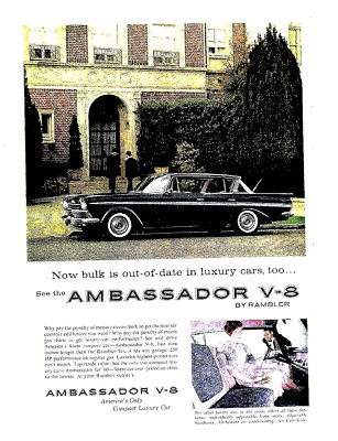 1960 Rambler Ambassador Vintage V-8 4 Door Hardtop Original Print Ad 8.5 x 11''