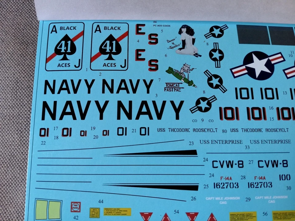 UpRise Decals UR48286 - DECAL F-14A Tomcat VF-41 Black Aces Pt.1  1/48 - Image 3 of 4