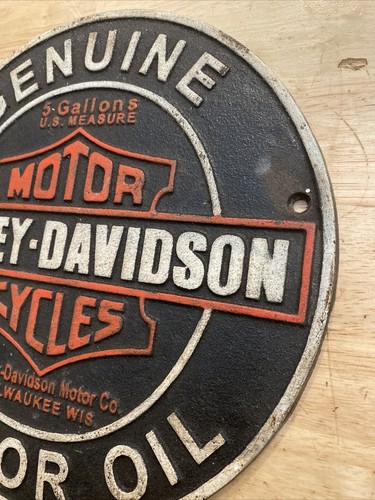 Harley Davidson Cast Iron Sign Plaque Motorcycle Garage Fatboy Collector 3 + LBS - Picture 6 of 12