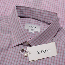 Eton NWT Casual Button Down Shirt Size 41 16 L Contemporary Pink/Blue/Multi