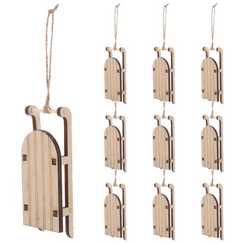 10 sztuk Sanie Ornament Choinka Miniaturowe narty śniegowe Wiszące biuro - Zdjęcie 1 z 12