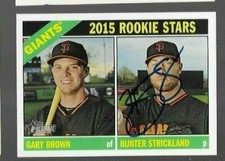 2015 Topps Heritage HUNTER STRICKLAND Signed Card autograph GIANTS RC