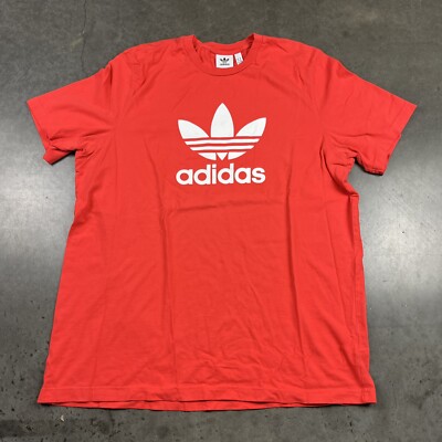 Adidas T Shirt Dress Youth XL Orange Sports Logo Short Sleeve