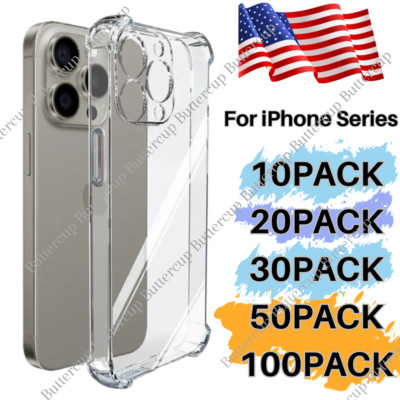 Wholesale Lot Clear Phone Case Cover For iPhone 16 15 14 13 12 11 XR XS X 8 7 6