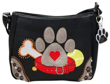 Dog Paw Print Handbag Crossbody Purse Wallet Shoulder Bag Western Style Mom Pet