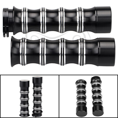 2X CNC Bamboo Skeleton Handlebar Hand Grips For Harley Dyna Fat Bob FXDF Fatboy