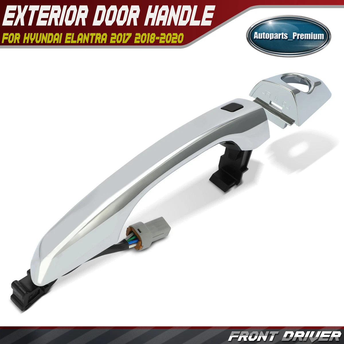 Manija De Puerta Delantera Para Hyundai Elantra 1996-2000 - Izquierda, Negro, Número Pieza 82650-29000