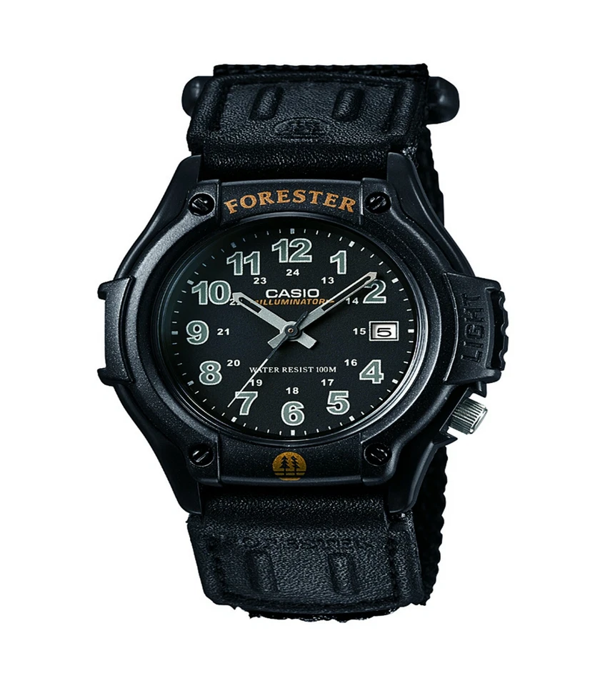 Reloj Casio Para Hombre Clásico Forester Retroiluminado Negro Correa Nylon 41mm FT500WC-1BV