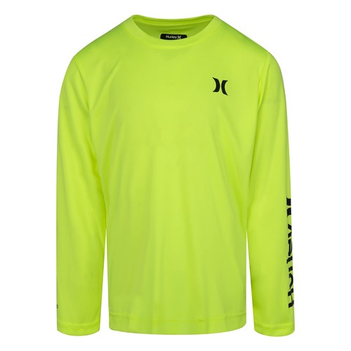 Hurley Boys Long Sleeve Rash Guard Shirt Volt XL