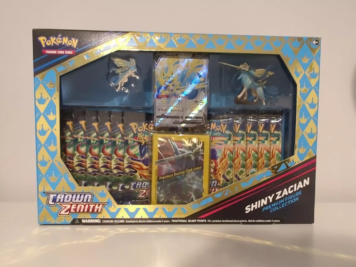 Pokemon Trading Card Game Crown Zenith Premium Figure Collection Bundle :  Shiny Zacian & Zamazenta (Set of Both) - Trading Card Games from Hills  Cards UK