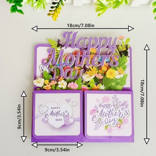 Creative Mother's Day Gift Greeting Card Flowers Pop Up Card Seasonal Decor - Picture 2 of 12