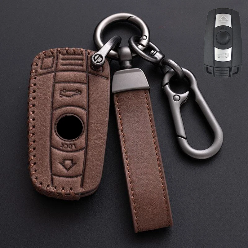 Genuine Leather Car Key Case Cover For BMW 1 3 5 6 7 X3 X5 E90 E92 E60 325 M5 M6 — 第 4/4 张图片