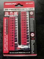 SEDY - Hex Head  Drill Bit Set - Metric and SAE -26 Bits