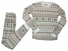 PJ Salvage Children's Winter Fairisle Print 2-Piece Set Fleece Pajamas NWT