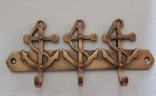 ANCHOR  KEY RACK HOLDER WALL DECOR BRASS