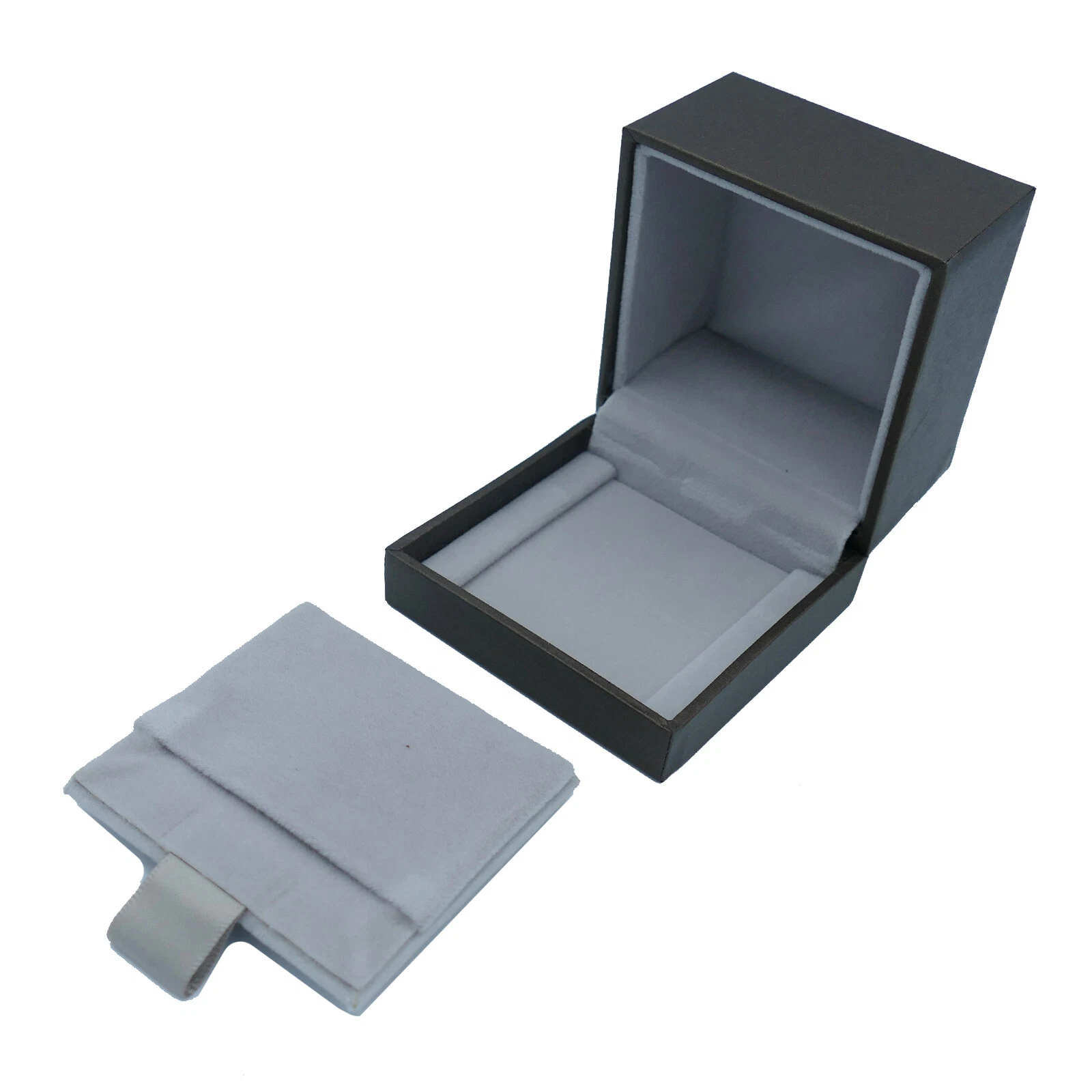 BOITE COLLIER INTÉRIEUR EN DAIM GRIS CLAIR GUCCI PETITE TAILLE + BOITE EXTÉRIEURE