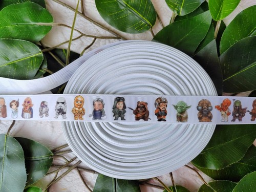 Star Wars 22mm 7/8" 1 Yard Grosgrain 3D Print Ribbon Gift Warp Crafts Hair Bow - Picture 11 of 15