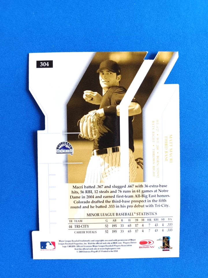 2004 DONRUSS ELITE MATT MACRI #304 GOLD ASPIRATIONS RC AUTO /25 COLORADO ROCKIES - Image 3 of 3