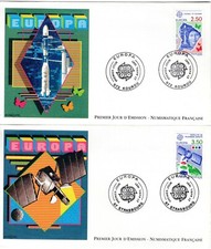 2696/7+FDC 2 ENVELOPPES FRANCE 1er JOUR  EUROPA  OBLITERATION STRASBOURG KOUROU.