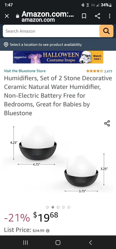 Bell and Howell silent room humidifier set of 3 Pack Naturally Releases Water - Image 4 of 4