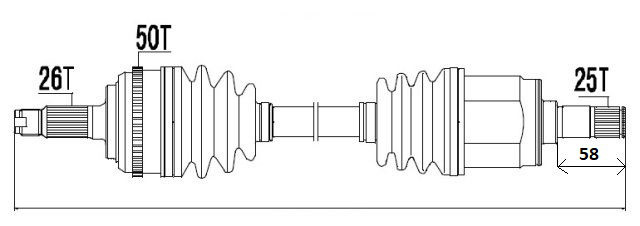 L'arbre de transmission pour Honda Civic VII Coupe qui élimine les vibrations