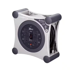 35 ft. 14/3 Extension Cord Storage Reel 4 Grounded Outlets and Surge Protector