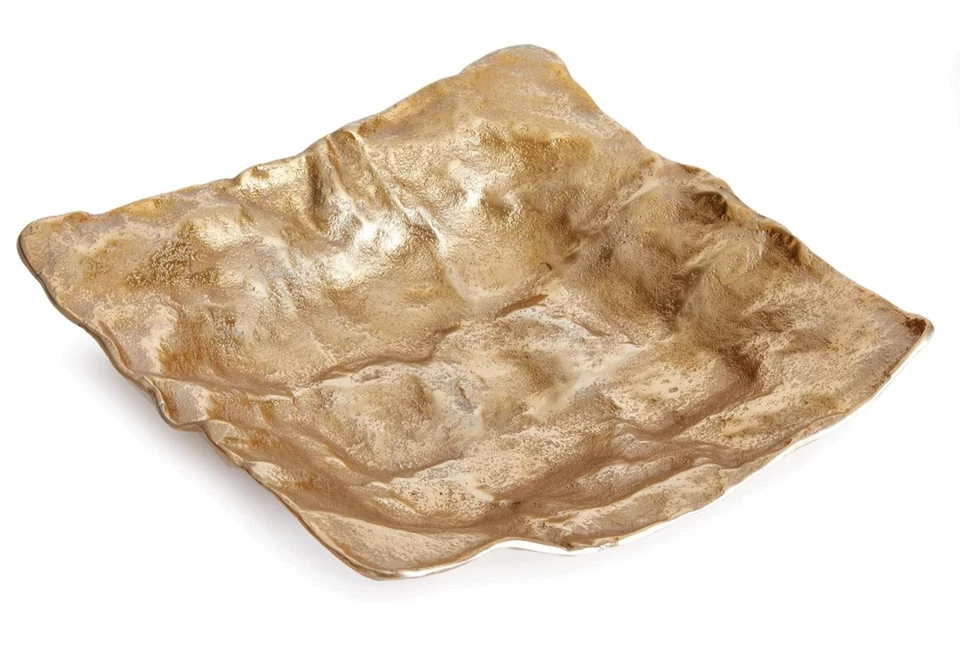 BANDEJA DECORATIVA ARLENE ALUMINIO DORADO 15" GRANDE Napa Hogar y Jardín NDK213 ¡Nueva! Foto 3 de 4