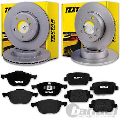 TEXTAR BREMSSCHEIBEN + BELÄGE VORNE + HINTEN passend für FORD KUGA 1 MK1