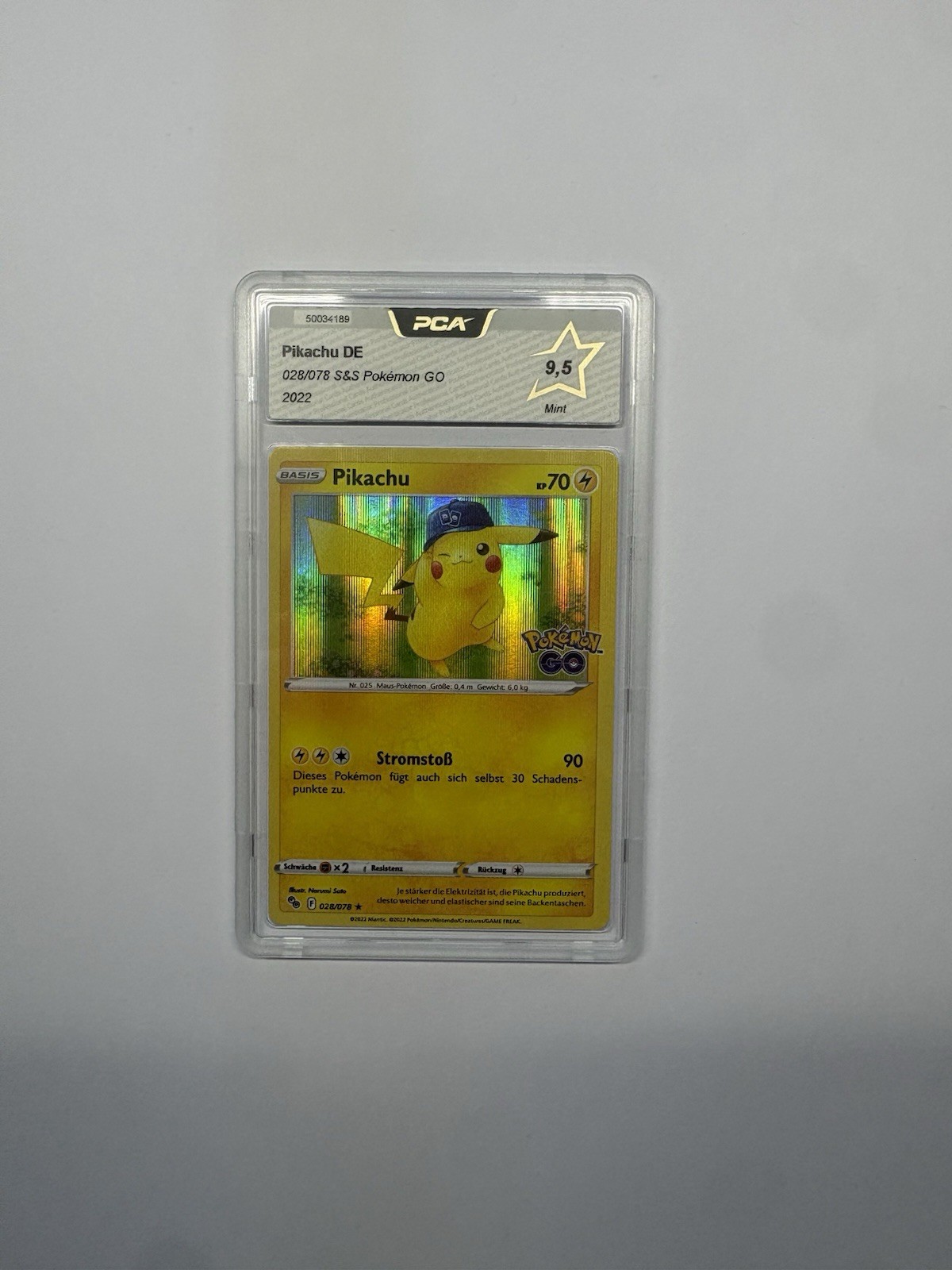 Pikachu DE 028/078 S&S Pokemon Go Graded PCA 9,5 Mint Psa