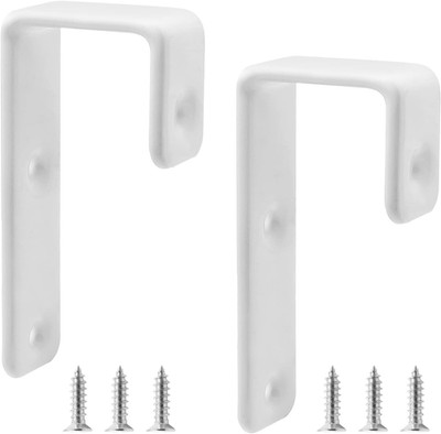 Bivethoi 2Pcs Bunk Bed Ladder Hook Brackets, 1 Inch J Hanger White with PVC Coat