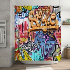 Shower Curtain Set with 12 Hooks, Bath Curtains Waterproof Polyester Fabric, ...