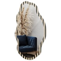 Dekospiegel Wandspiegel Asymmetrisch Bedruckter Glasrahmen Moderne Lamellen