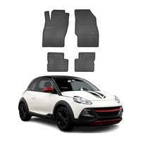 Omac Gummi FußMatten FüR Opel Adam 2012-2019 Automatten Gummi Schwarz 4Tlg