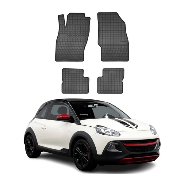 Omac Gummi FußMatten FüR Opel Adam 2012-2019 Automatten Gummi Schwarz 4Tlg-image