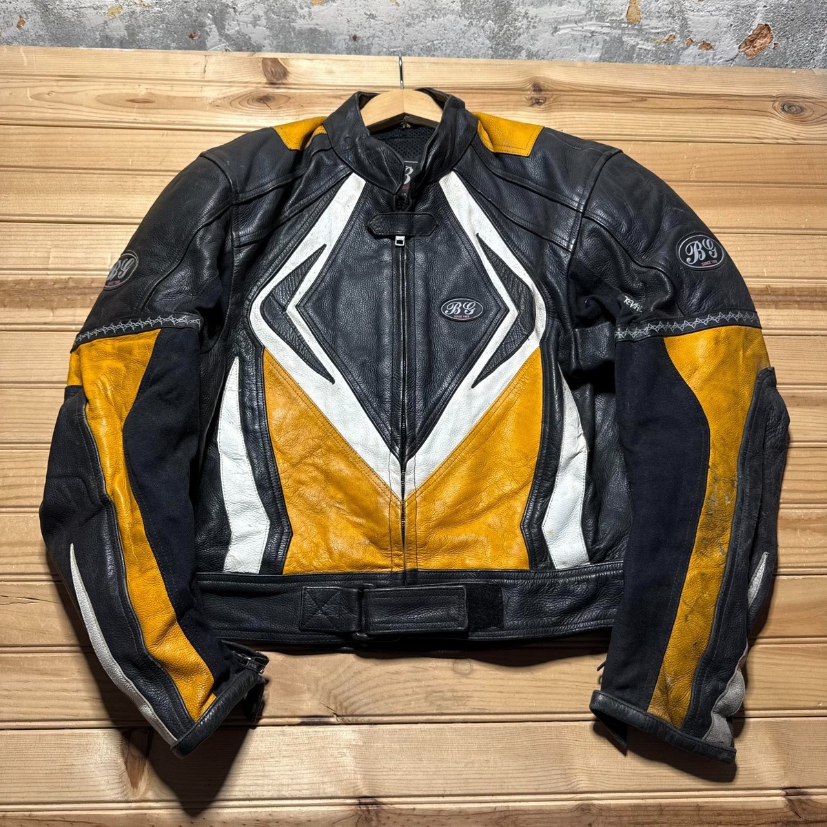 ジャケット・アウター Biker's Leather Shirt Size 36 Vintage 90s BG Bikers Garage Leather Motorcycle Biker Riding